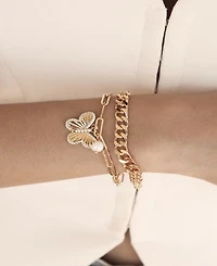 Ettika Butterfly Charm Chain Bracelet Sets