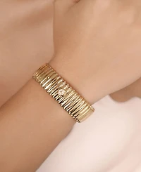 Ettika Ribbed Crystal Statement Cuff