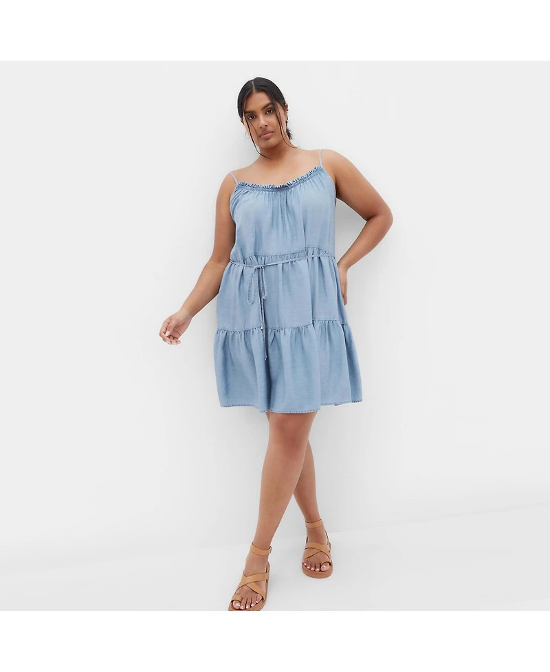 City Chic Women's Plus Sweet Tiers Mini Dress