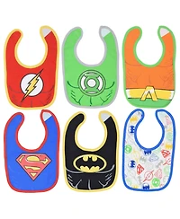 Justice League Batman Superman The Flash Baby 6 Pack Bibs Newborn