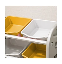 Cesicia Kids Toy Storage Organizer with 6 Bins, Multi-functional Nursery Organizer Kids Furniture Set Toy Storage Cabinet Unit