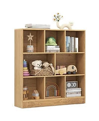 Slickblue Kids 8-Cube Storage Bookcase – Freestanding Organizer Shelf for Playroom, Nursery
