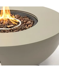 Mondawe 36 Inch Grey Round Iron Fire Pit Table,Adjustable Flame Multi Functional Tabl