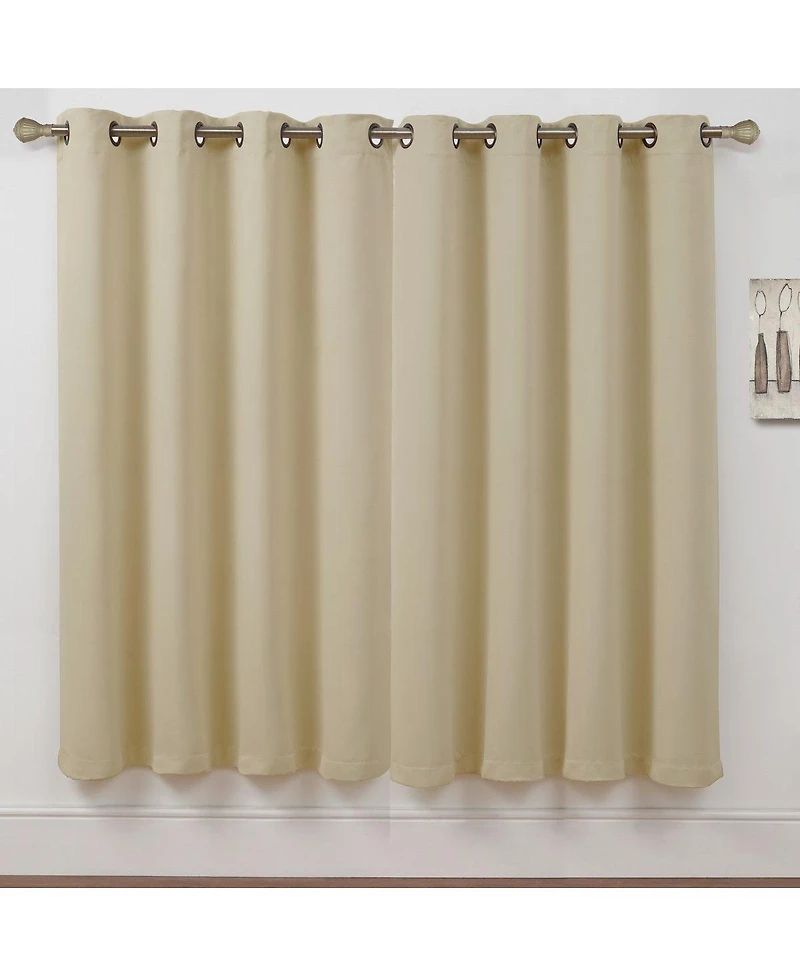 Kate Aurora Set of 2 Thermal Room Darkening Grommet Top Curtains For Small Windows