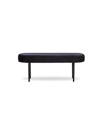 Nordlys - Metal and Black Velvet Bench Modern Design Style Upholstery Entry