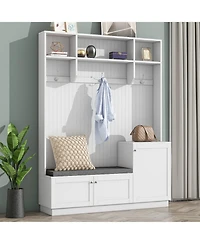 Streamdale Furniture Hall Tree with Bench Cushion Coat Rack