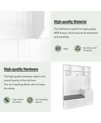 Streamdale Furniture Hall Tree with Bench Cushion Coat Rack