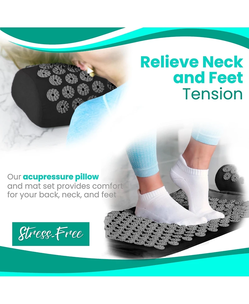 Sorbus 51 Inch Acupressure Mat, Pillow & Carry Bag