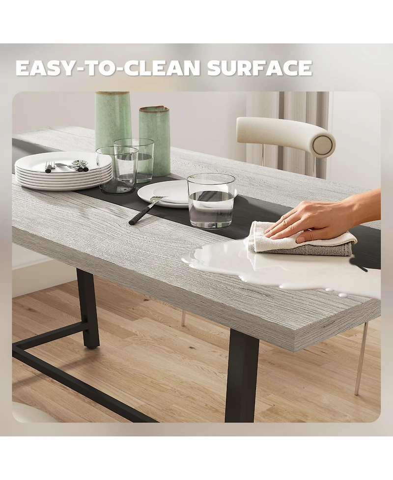Homcom Dining Table for 8 People 70.9" Long Recgular Kitchen Table