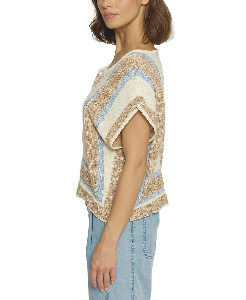 Central Park West Women's Mitred Stripe Square Top