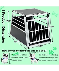 Streamdale Furniture Aluminum Pet Transport Box - 35x25x27in Black/Silver