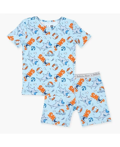Bellabu Bear Kids Unisex Jaws 2-Piece Short Sleeve & Shorts Pajama Set