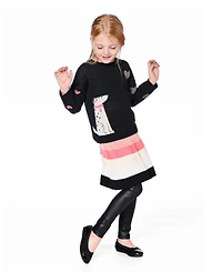 Deux par Little Girls Shiny Stretch Jersey Leggings Black - Toddler|Child