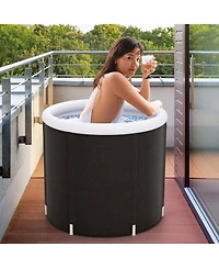 Costway Ice Bath Tub for Adult Outdoor Ice Plunge Tub with Lid 66 Gal Capacity