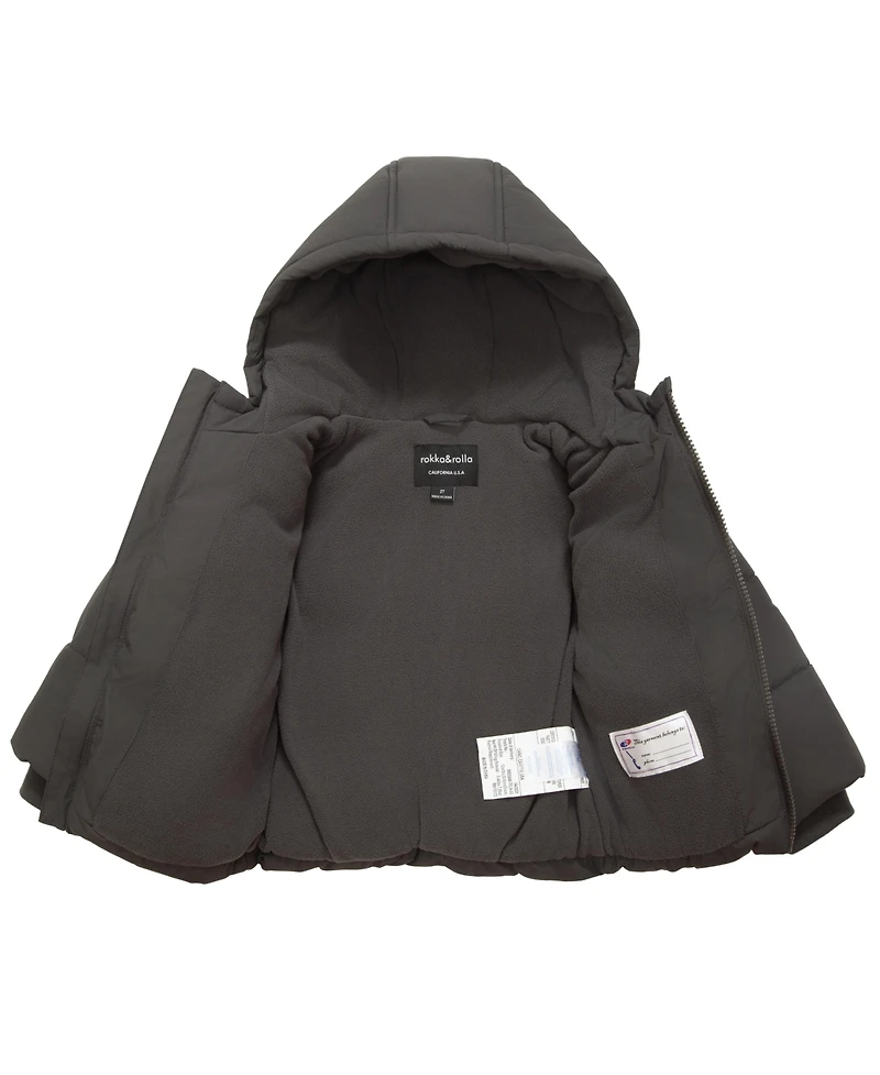 Rokka&Rolla Toddler Boys Fleece Lined Cloud Hooded Jacket