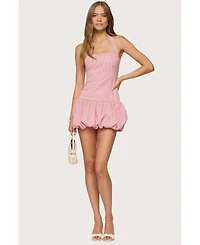 Edikted Women's Pinstripe Bubble Skirt Mini Dress