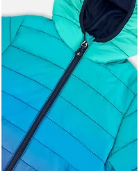 Deux par Baby Boy Quilted Mid-Season Jacket Green and Blue Gradient
