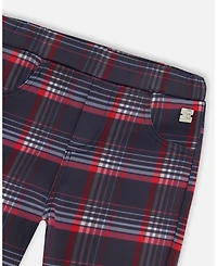 Deux par Girl Milano Treggings Red and Navy Plaid - Toddler|Child