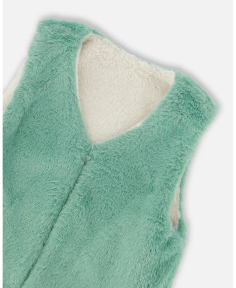 Deux par Toddler Girls Reversible Faux Fur Vest - Toddler|Child