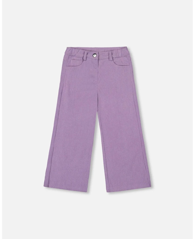 Deux par Girl Wide Leg Corduroy Pants Lavender - Toddler|Child