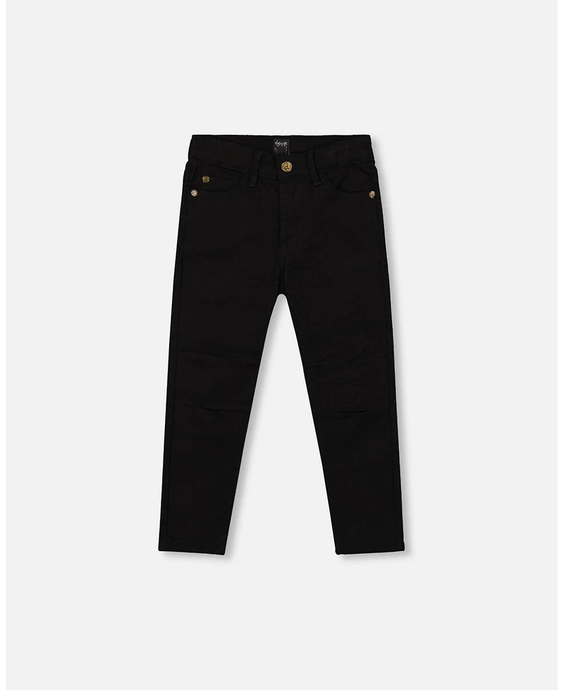 Deux par Baby Boy Stretch Twill Pants Black