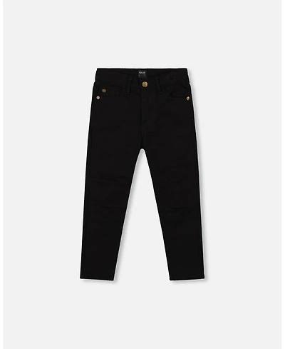 Deux par Baby Boy Stretch Twill Pants Black