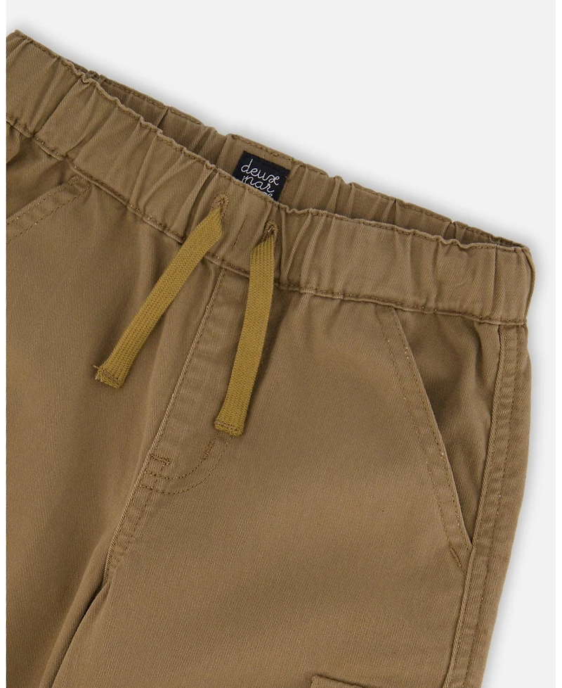 Deux par Boy Twill Jogger Cargo Pants Taupe - Toddler|Child