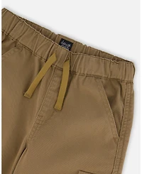 Deux par Boy Twill Jogger Cargo Pants Taupe - Toddler|Child