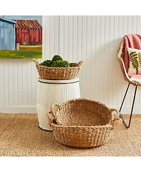 Napa Home & Garden Seagrass Shallow Baskets With Handles Set of 3