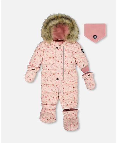 Deux par Baby Girl One-Piece Original Puffy Snowsuit Pink Mini Flowers - Baby|Toddler