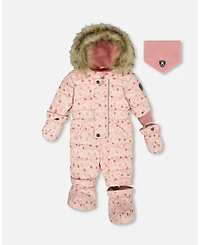 Deux par Baby Girl One-Piece Original Puffy Snowsuit Pink Mini Flowers - Baby|Toddler