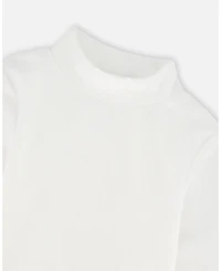 Deux par Girl Super Soft Ribbed Mock Neck Top Off-White