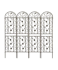 Streamdale Furniture Metal Garden Trellis 86.7" Climbing Plant Support (4 Pack)