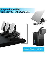 Nbcp Racing Pedals for Pc Gaming Steering Wheel – Adjustable Tension Springs, Swappable Springs, Metal Construction, Compatible with Windows 11/10/7