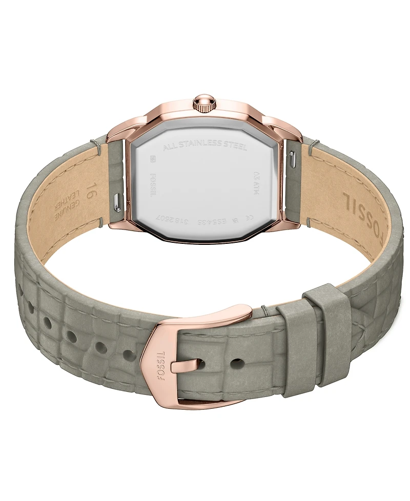 Fossil Women's Harlow Three-Hand Gray Croco Leather Watch, 27mm
