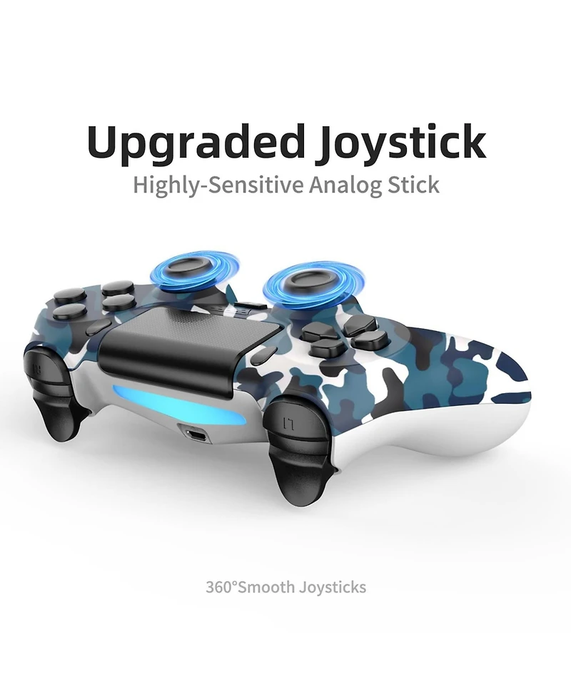 Nbcp 2 Pack Wireless Controllers for PS4/Slim/Pro, 1000mAh Battery, Dual Vibration, 3.5mm Audio Jack, 6-Axis Motion Sensor - Camouflage