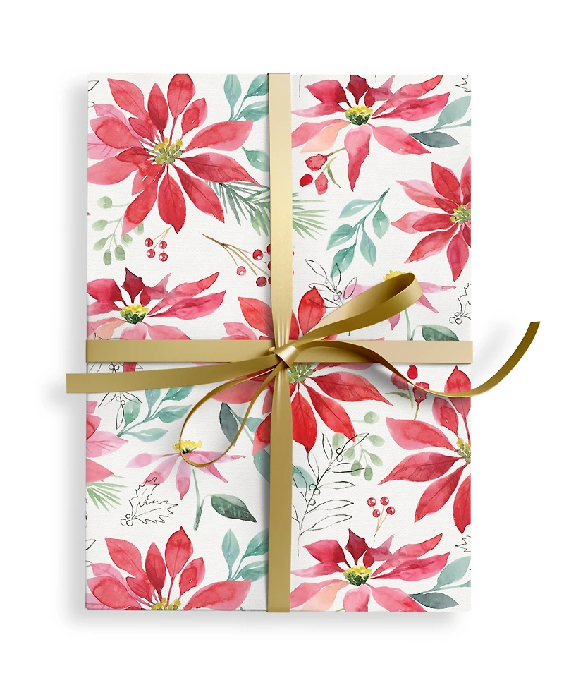 Punch Studio Winter Watercolor Holiday Gift Wrap, 30" x 120"