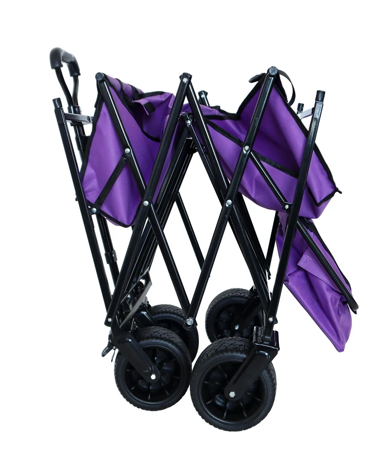 Streamdale Furniture Collapsible Wagon with Canopy All-Terrain Wheels Purple