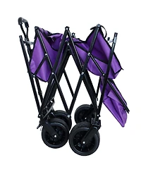 Streamdale Furniture Collapsible Wagon with Canopy All-Terrain Wheels Purple