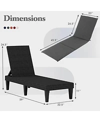 Patio Lounge Chair Recliner with 3-Position Adjustable Backrest & Cushion