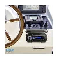 Pyle Universal Marine Stereo Housing with Full Chassis Wired Casing (Black)