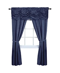 Kate Aurora Jacquard Damask Curtains With An Attached Austrian Valance & Tiebacks
