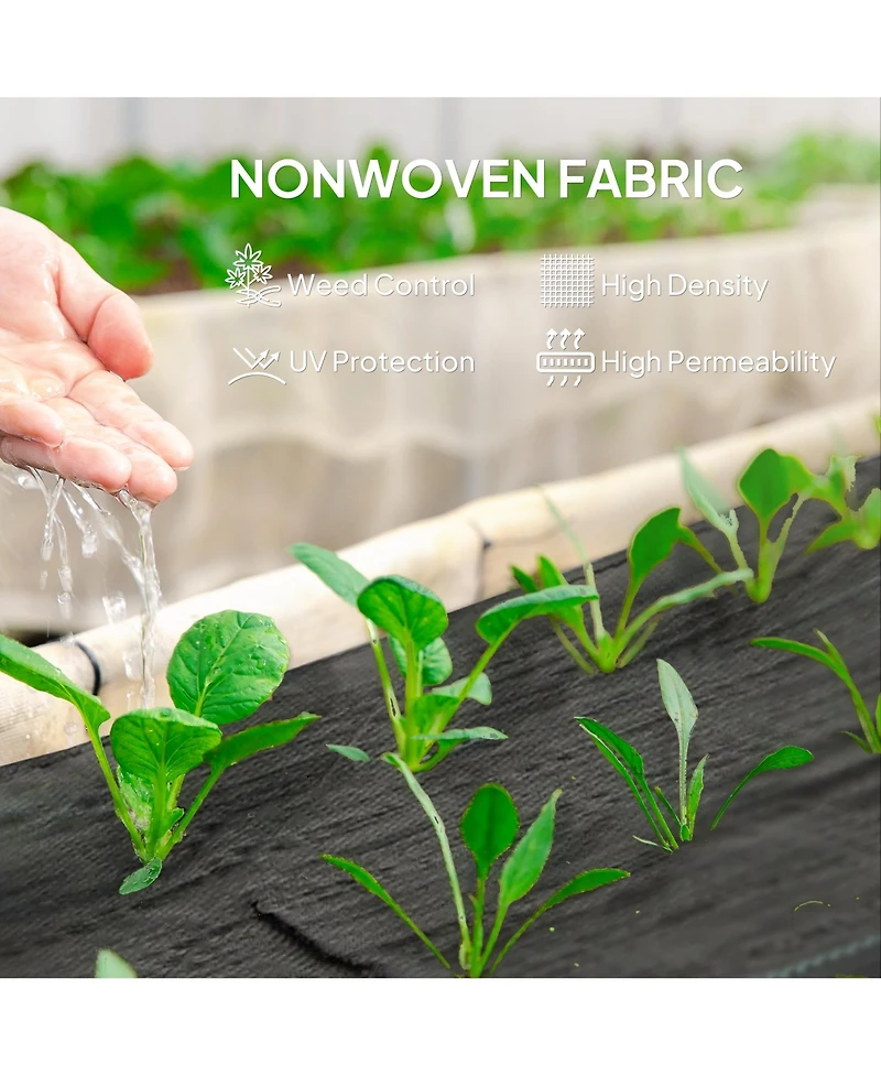 Outsunny 6FT x 300FT Weed Barrier Landscape Fabric, Weed Control Fabric