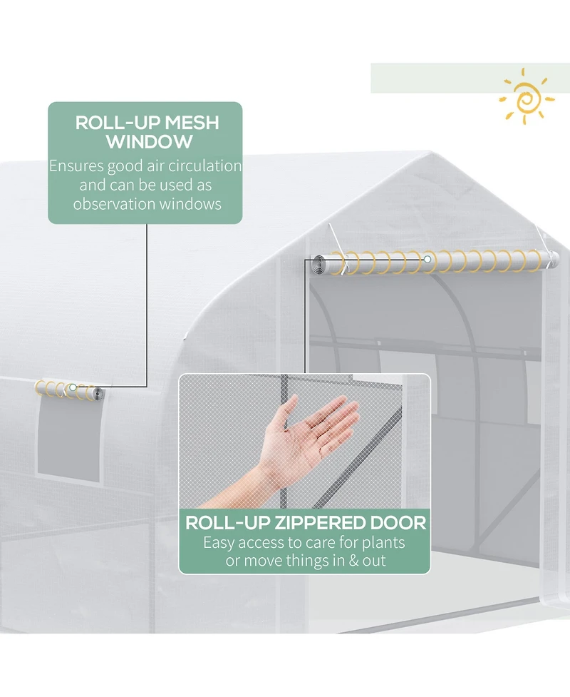 Outsunny 11.5' x 10' x 6.5' Outdoor Tunnel house, Mesh Windows,
