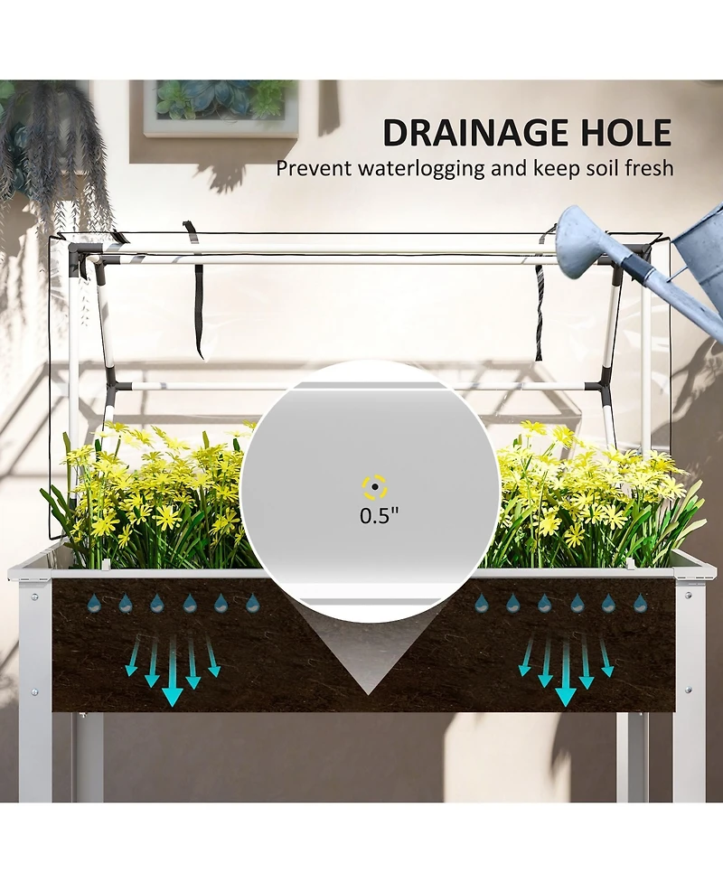 Outsunny Raised Garden Bed with house Cover,