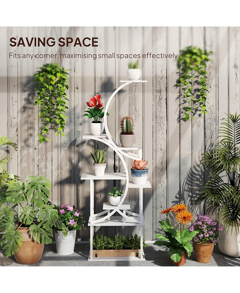 Outsunny 8 Tier Plant Sd, 62" S-Shaped Shelf, ish