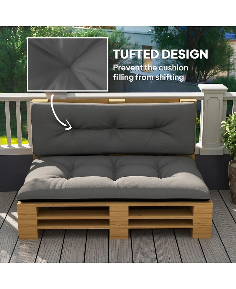 Outsunny 2 Seat Pallet Cushions 3.9 in. Sofa Cushions, Dark