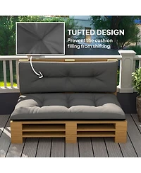 Outsunny 2 Seat Pallet Cushions 3.9 in. Sofa Cushions, Dark