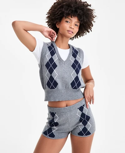 Bar Iii Women's Argyle Sweater Vest, Macy's Exclusive
