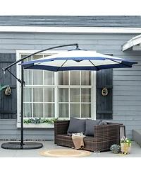 Outsunny 10' Cantilever Umbrella Offset Patio Umbrella w/ Cross Base